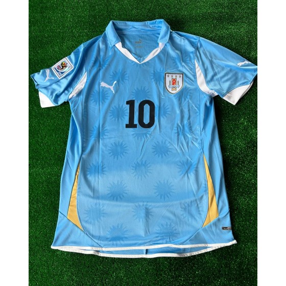 Diego Forlán Uruguay 2010 South Africa World Cup Blue Retro Jersey